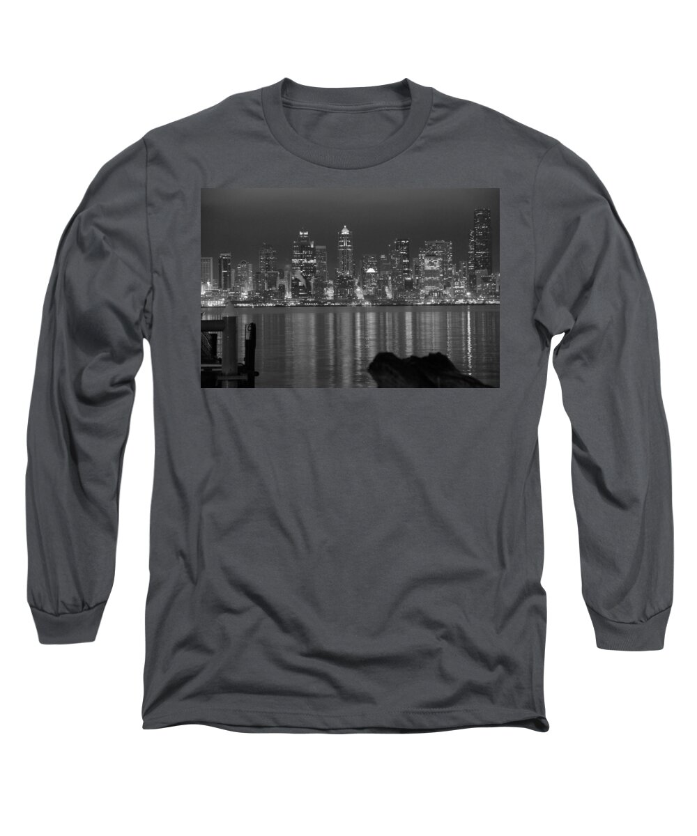 Cityscape Long Sleeve T-Shirt featuring the photograph City at Dawn by Michael Merry