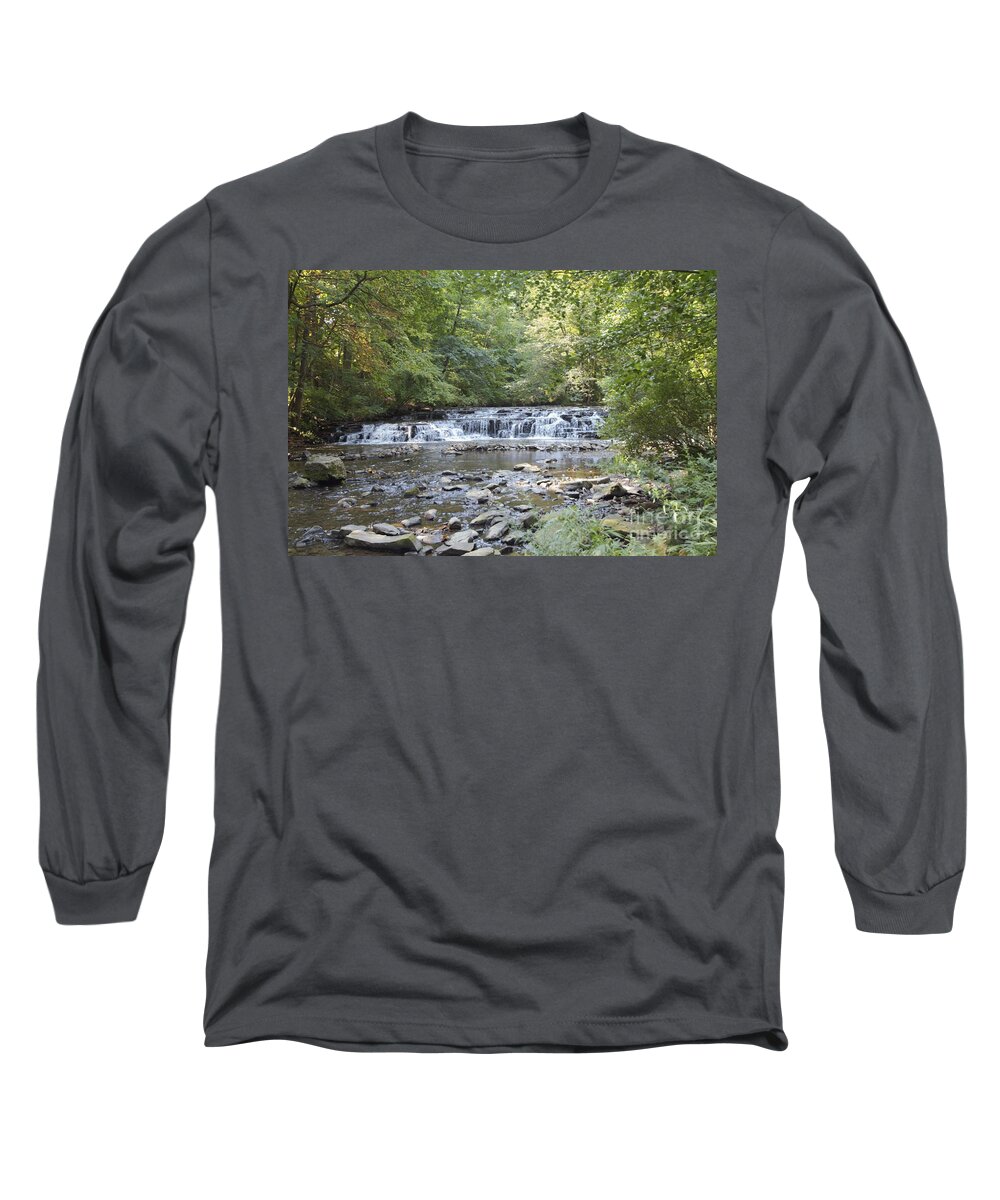 Corbetts Glen Long Sleeve T-Shirt featuring the photograph Corbetts Glen Waterfall by William Norton