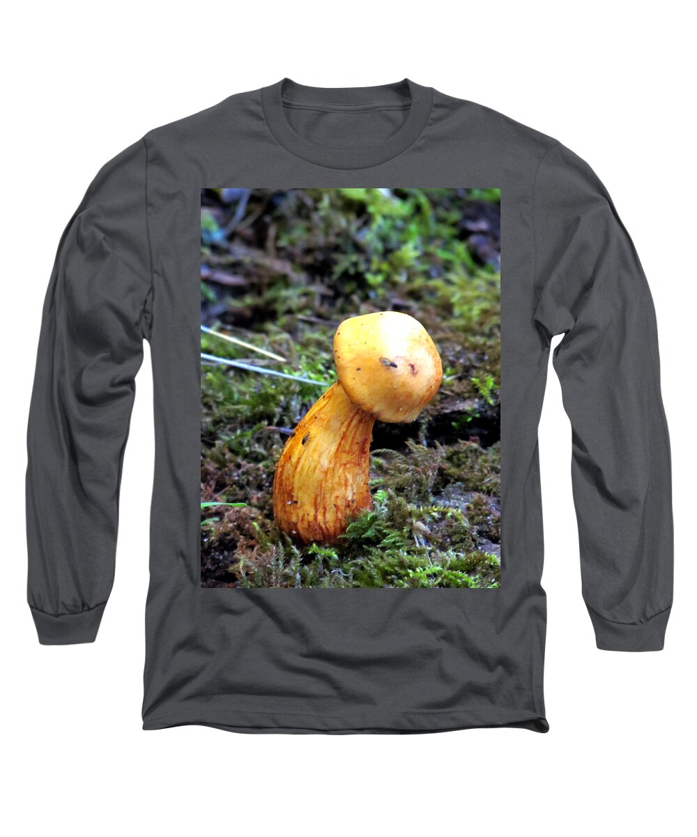 Mushroom Long Sleeve T-Shirt featuring the photograph Cute As A Button by Marie Jamieson