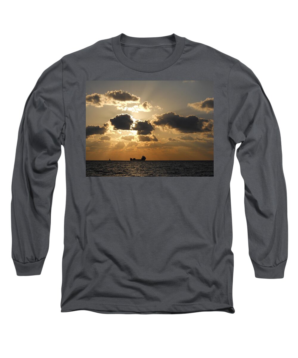 Sunrise Long Sleeve T-Shirt featuring the photograph Fort Lauderdale sunrise by Clara Sue Beym