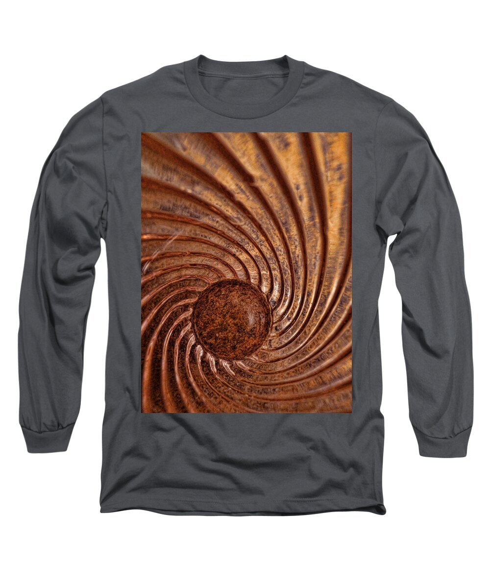 Spiral Long Sleeve T-Shirt featuring the photograph Glass Series 2 - Into the Vortex by Nora Martinez