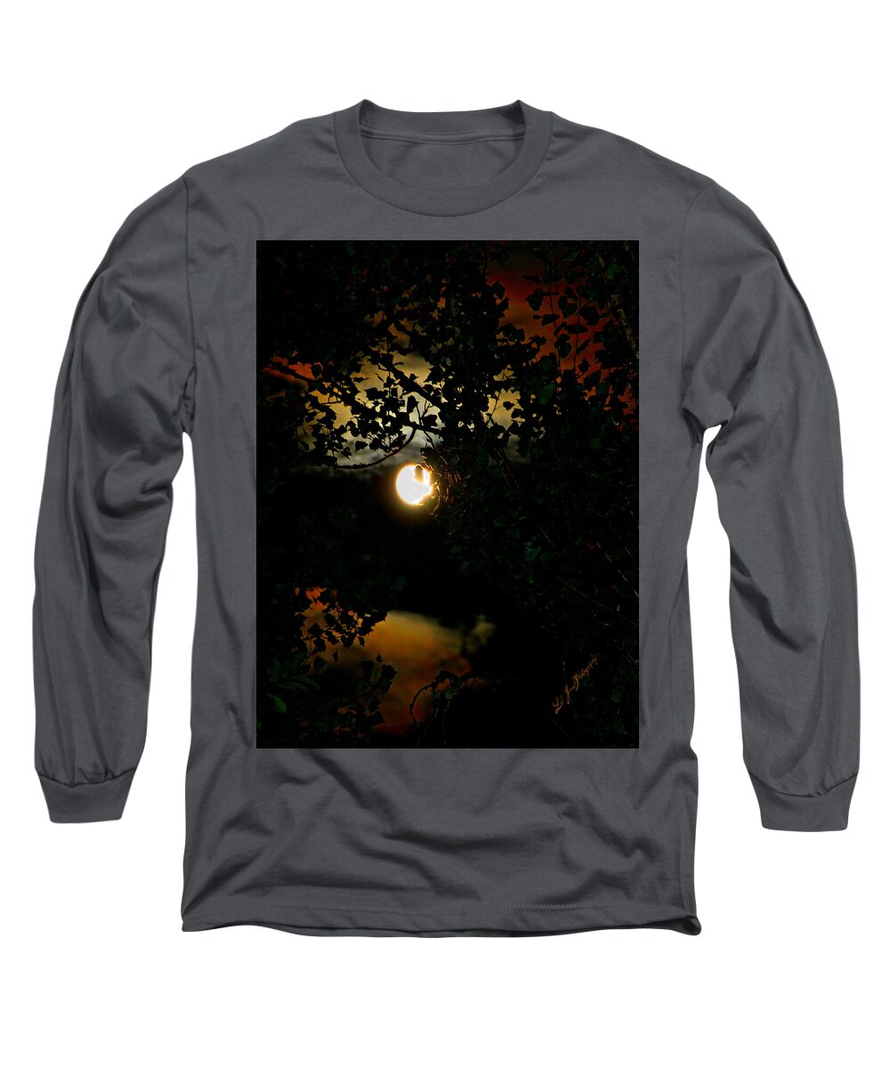 Moon Long Sleeve T-Shirt featuring the photograph Haunting Moon III by Jeanette C Landstrom