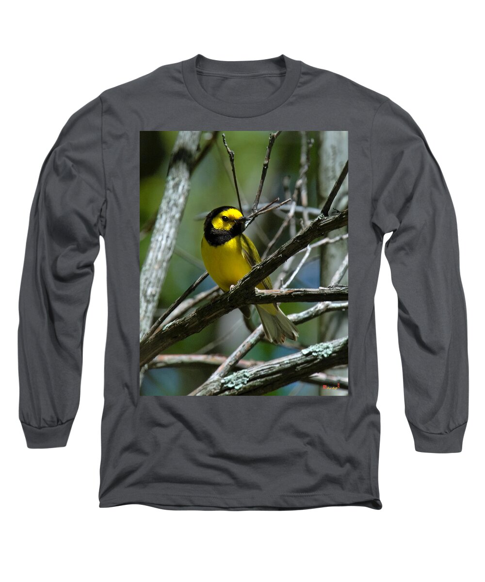 Nature Long Sleeve T-Shirt featuring the photograph Hooded Warbler DSB166 by Gerry Gantt