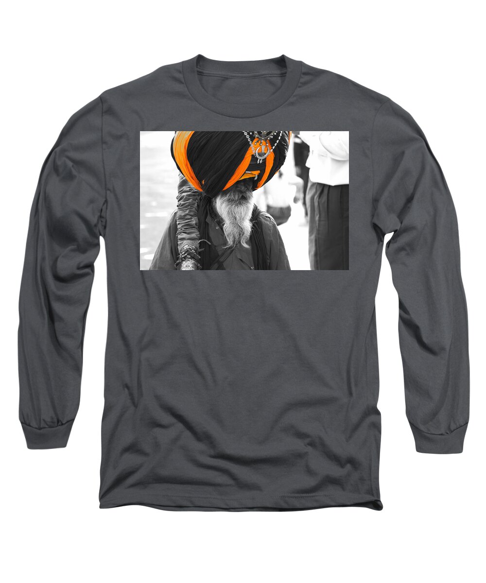 Indian Long Sleeve T-Shirt featuring the photograph Indian Man Wearing Turban by Sumit Mehndiratta