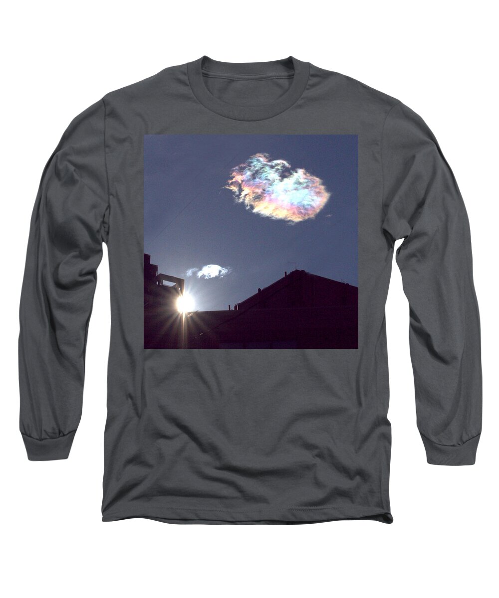 Iridescent Long Sleeve T-Shirt featuring the photograph Iridescent Cloud by Farol Tomson