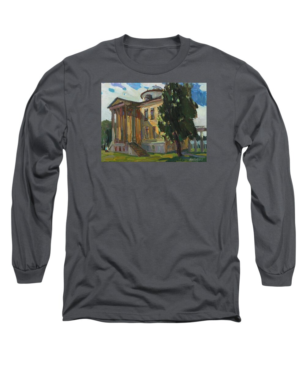 Estate Long Sleeve T-Shirt featuring the painting July day in Russian estate by Juliya Zhukova