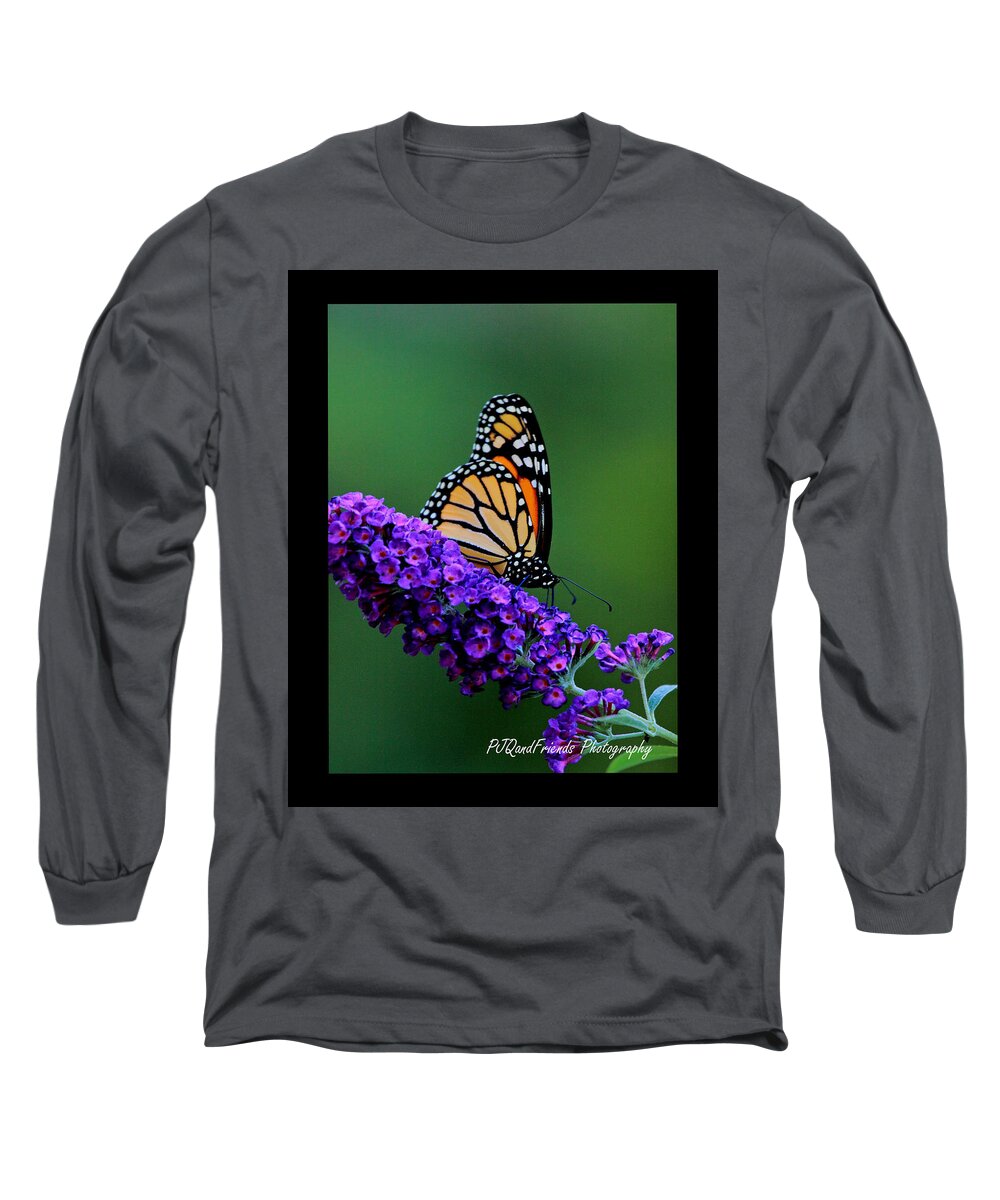 Butterflies Long Sleeve T-Shirt featuring the photograph 'Monarch on Buddleia' by PJQandFriends Photography