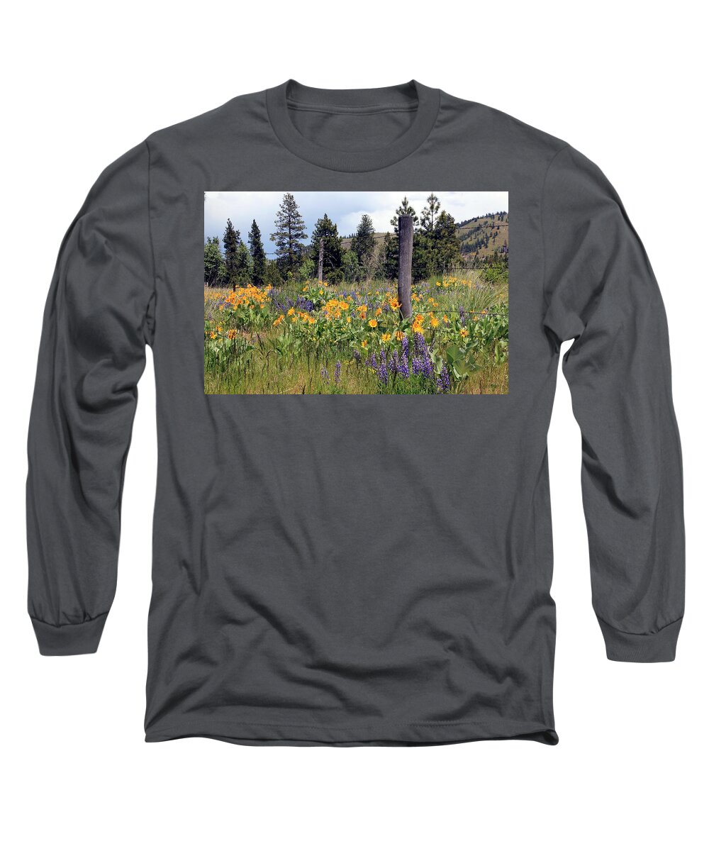 Wild Flowers Long Sleeve T-Shirt featuring the photograph Montana Wildflowers by Athena Mckinzie
