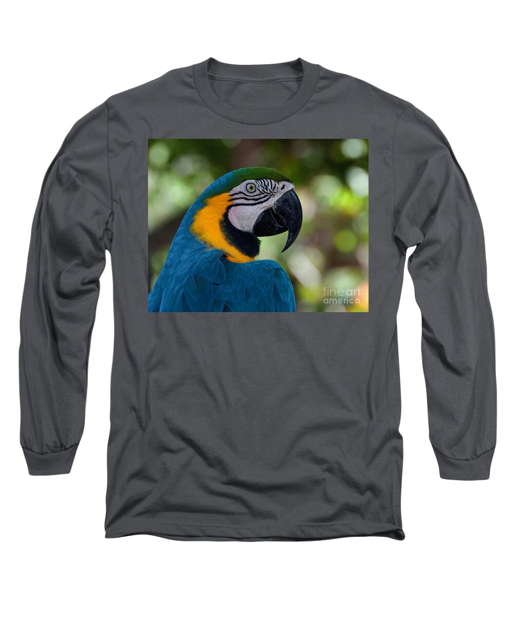 Parrot Long Sleeve T-Shirt featuring the photograph Parrot head by Art Whitton