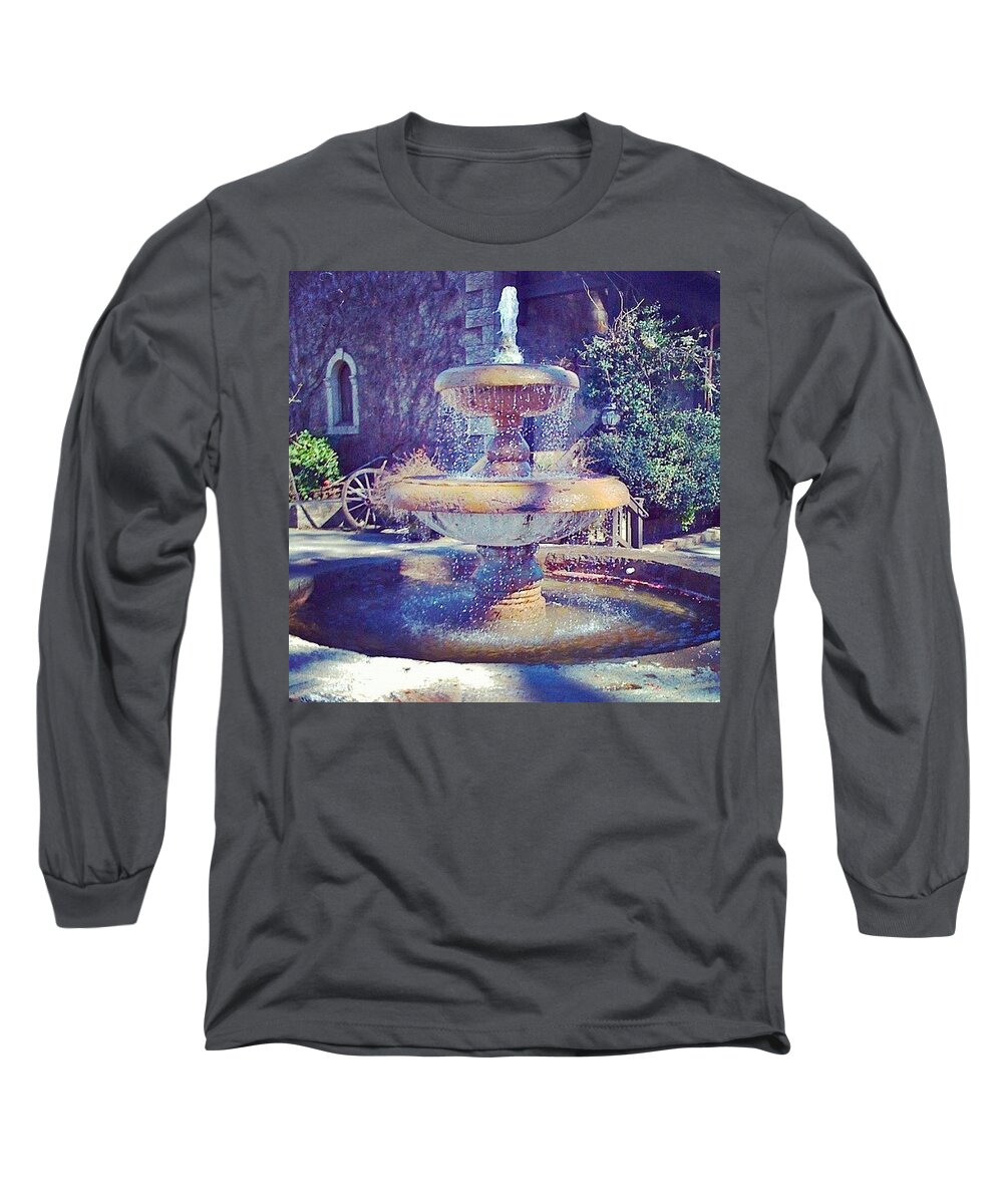 Water Long Sleeve T-Shirt featuring the photograph Picnic In Napa, Ca #fountain #napa_ca by Anna Porter