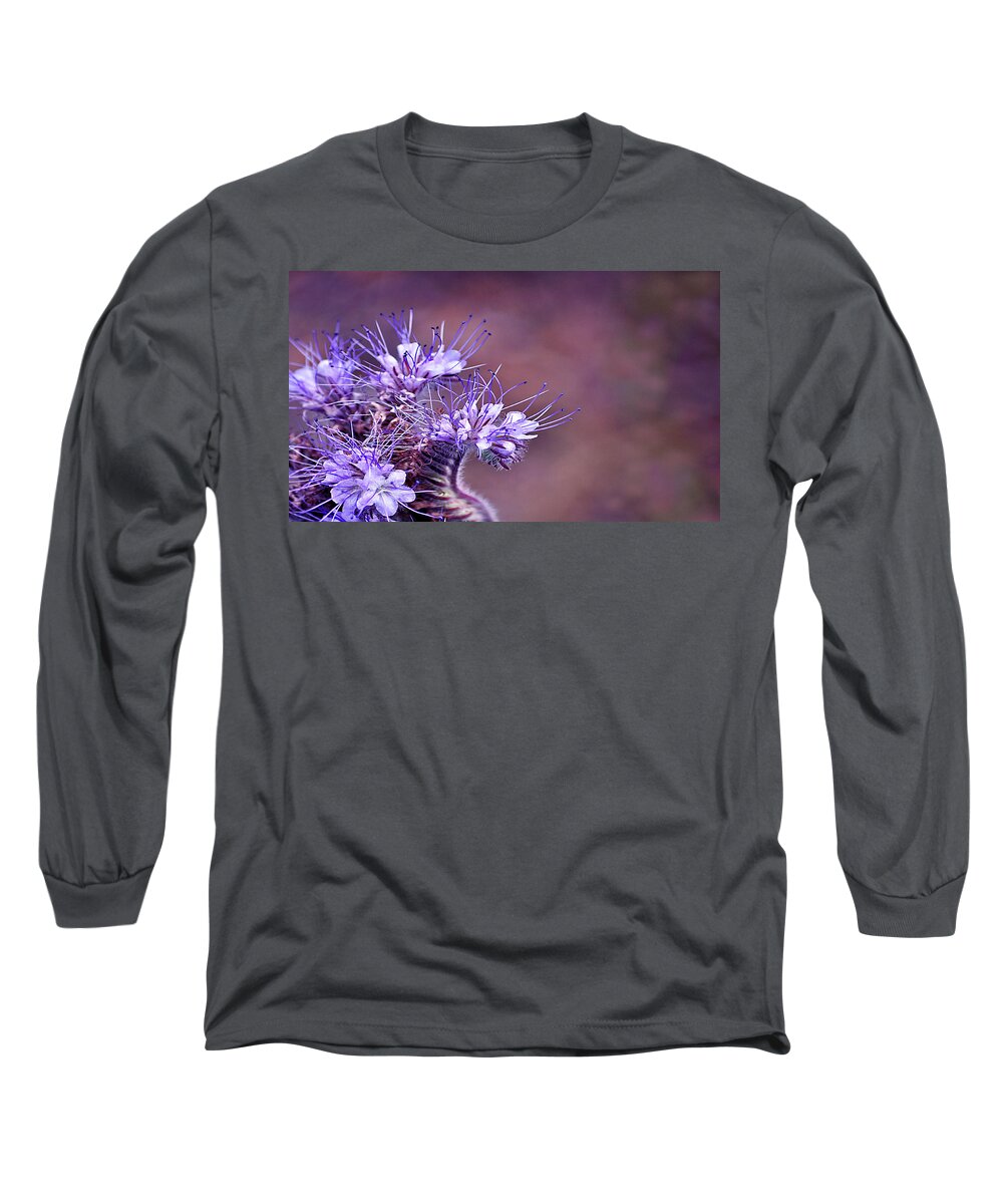 Flower Long Sleeve T-Shirt featuring the photograph Purple Tips by Bel Menpes