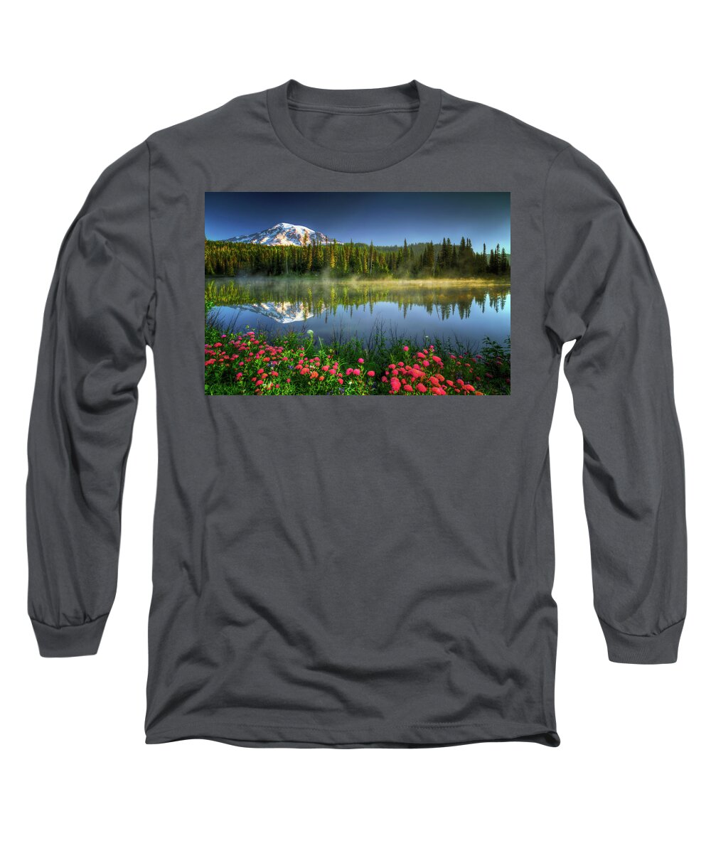 Landscape Long Sleeve T-Shirt featuring the photograph Reflection Lakes by William Lee