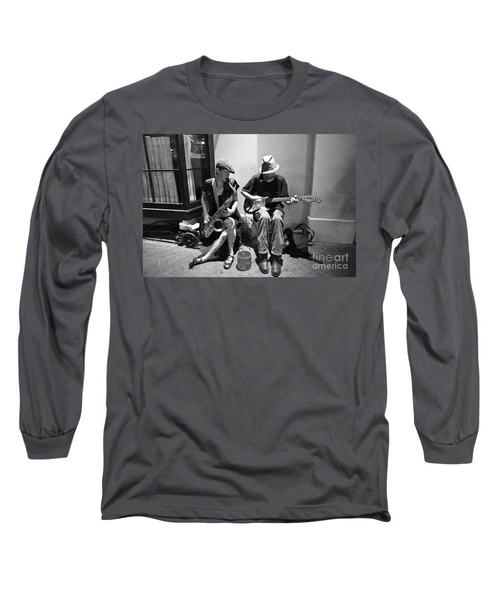 New Orleans Long Sleeve T-Shirt featuring the photograph Royal Street Music by Leslie Leda