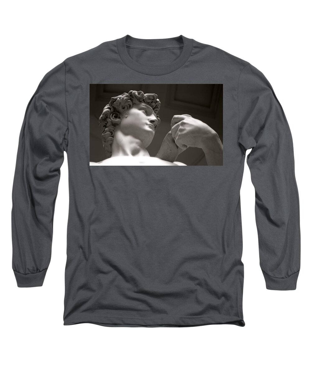 Kg Long Sleeve T-Shirt featuring the photograph Statue of David by KG Thienemann