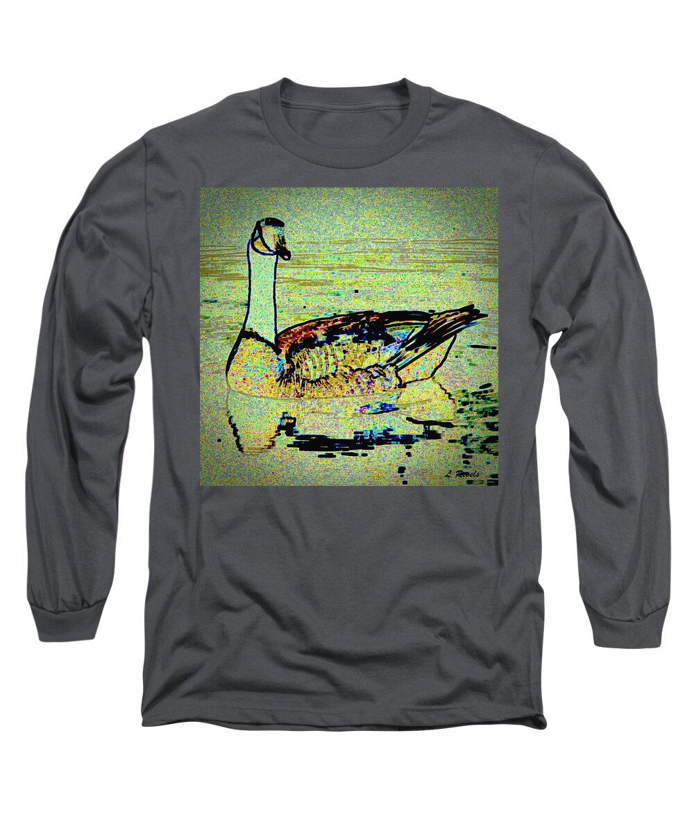 Goose Long Sleeve T-Shirt featuring the photograph Take A Gander by Leslie Revels