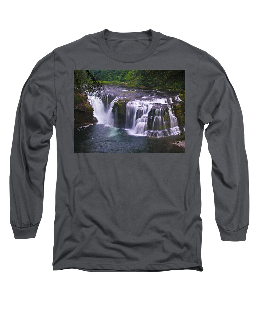 Lower Long Sleeve T-Shirt featuring the photograph The Falls by David Gleeson