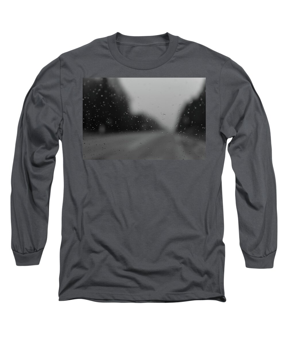 Autumn Long Sleeve T-Shirt featuring the photograph The road in rainy day by Michael Goyberg