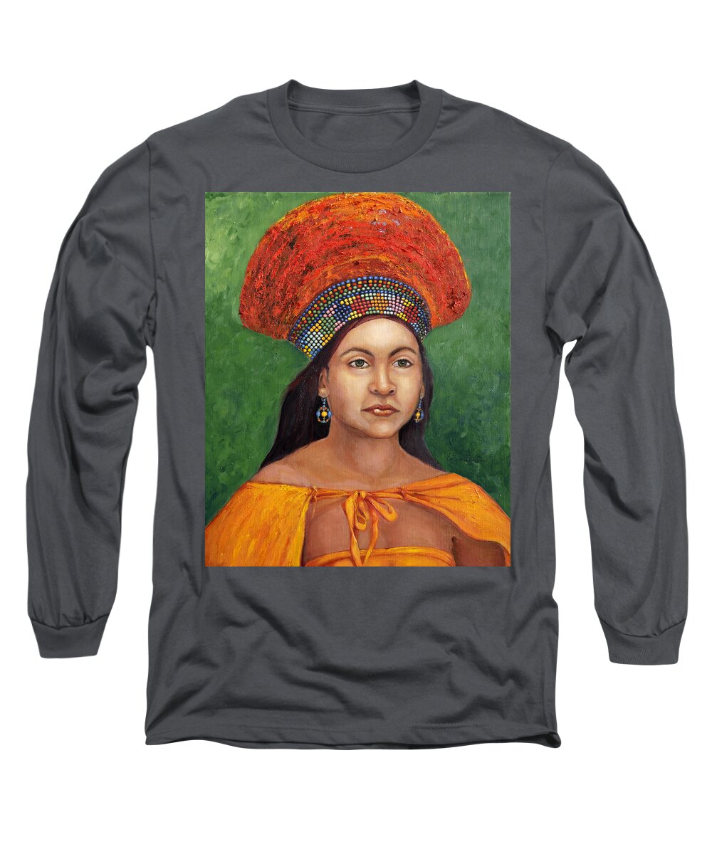 Painting Long Sleeve T-Shirt featuring the painting The Zulu Bride by Portraits By NC