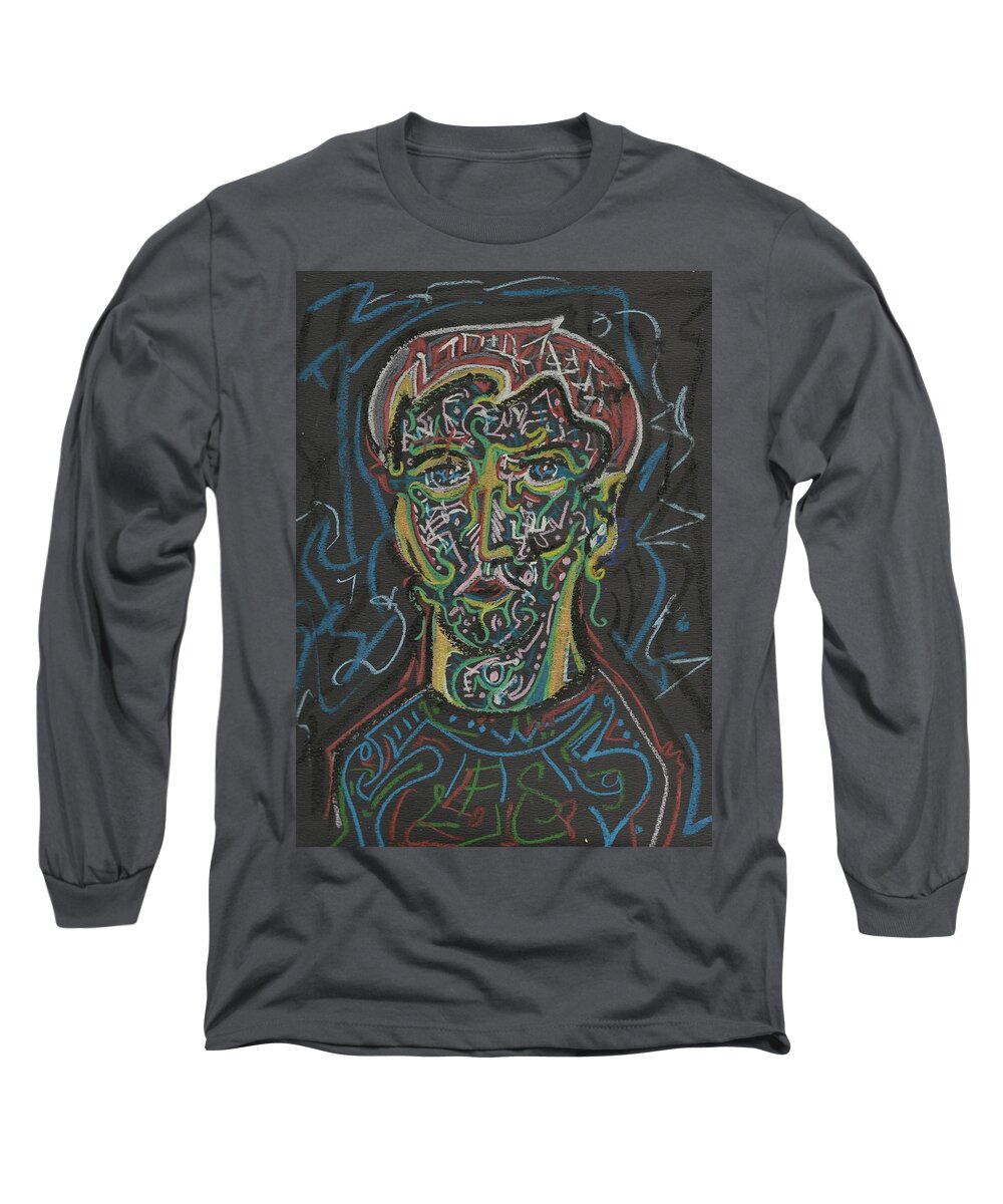 Portraits Long Sleeve T-Shirt featuring the drawing Untitled 2008 by Gustavo Ramirez