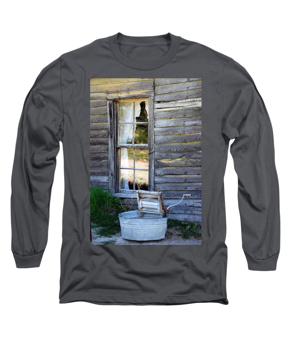 Window Long Sleeve T-Shirt featuring the photograph Window on Prairie Life by Judy Hall-Folde
