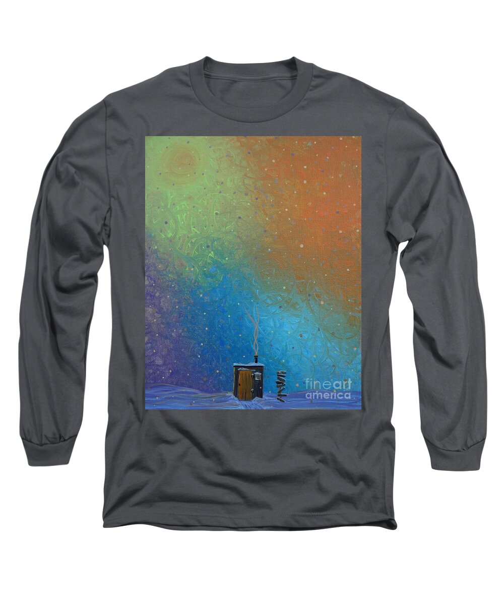 Winter Solitude 10 Long Sleeve T-Shirt featuring the painting Winter Solitude 10 by Jacqueline Athmann