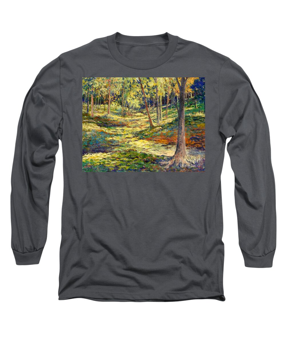 Woods Long Sleeve T-Shirt featuring the painting Woods in Ohio by Lou Ann Bagnall