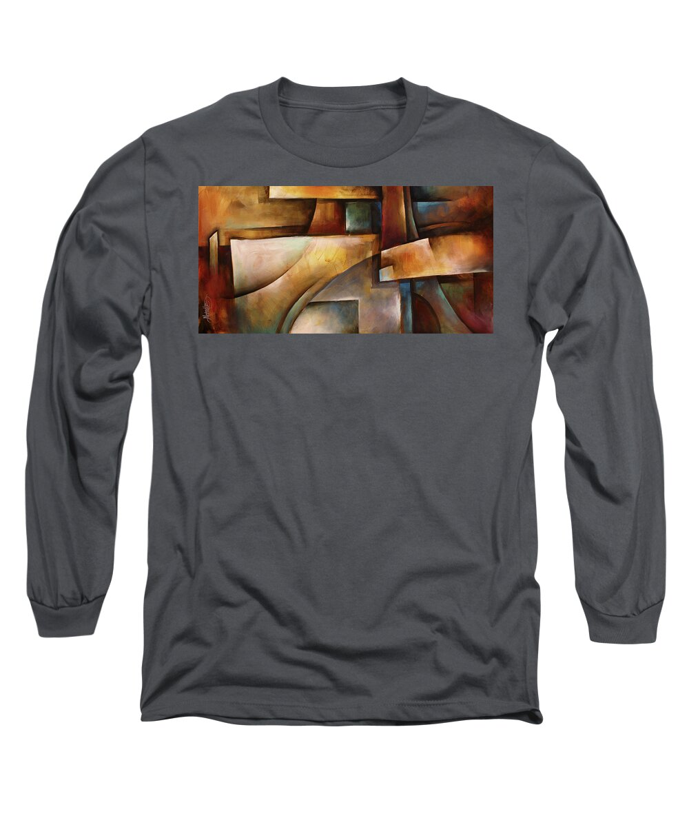Abstract Long Sleeve T-Shirt featuring the painting ' Folding Space ' by Michael Lang