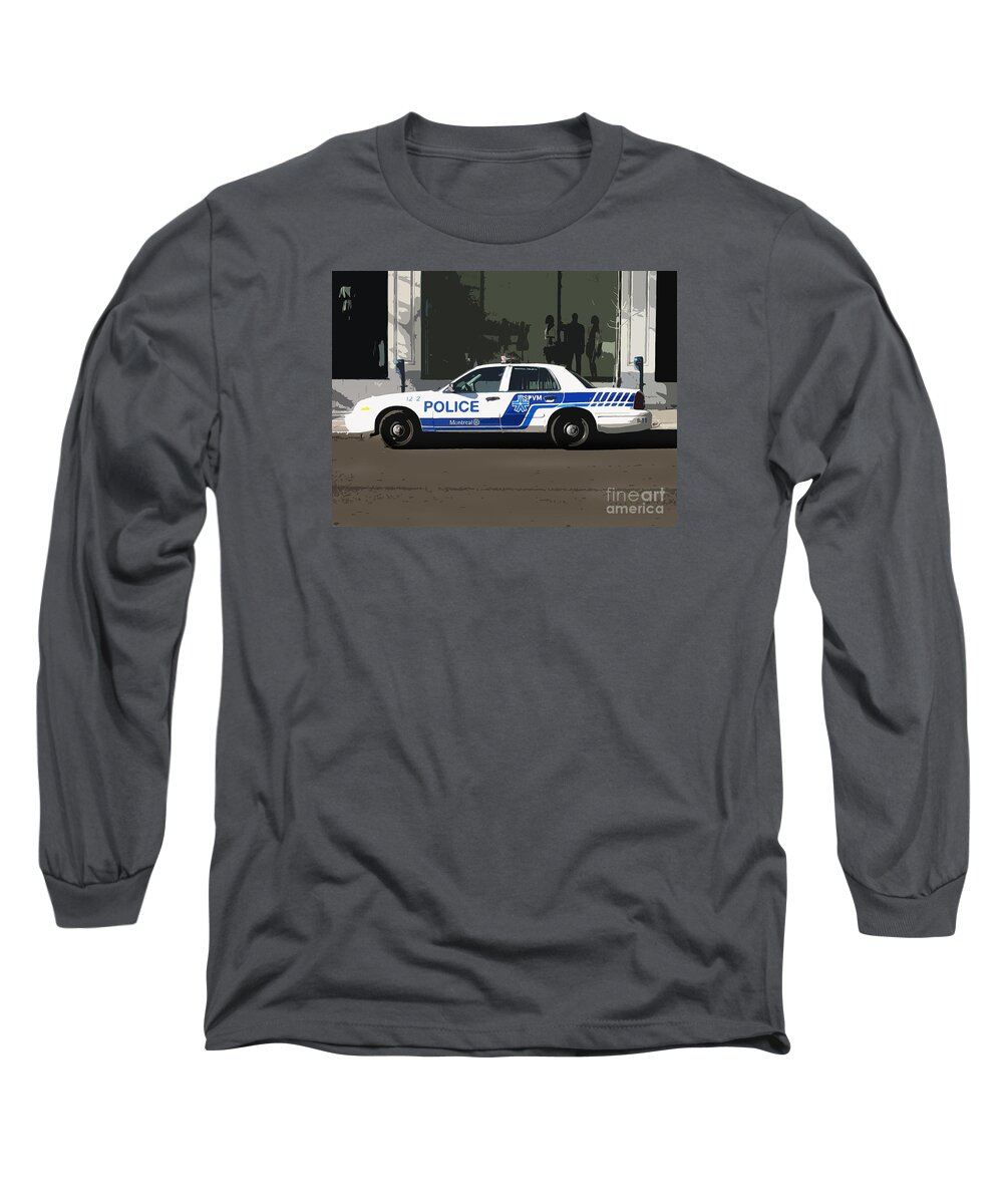 Police Cars Long Sleeve T-Shirt featuring the photograph Montreal Police Car Poster Art by Reb Frost