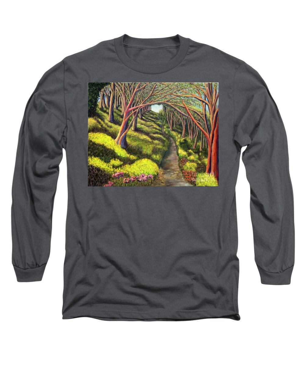Landscape Long Sleeve T-Shirt featuring the painting 01350 Spring #01350 by AnneKarin Glass