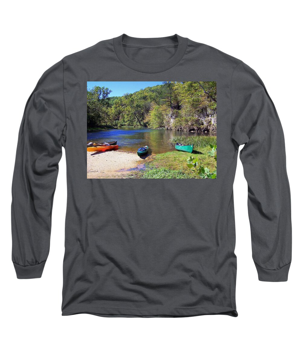Current River Long Sleeve T-Shirt featuring the photograph Current River 5 #1 by Marty Koch