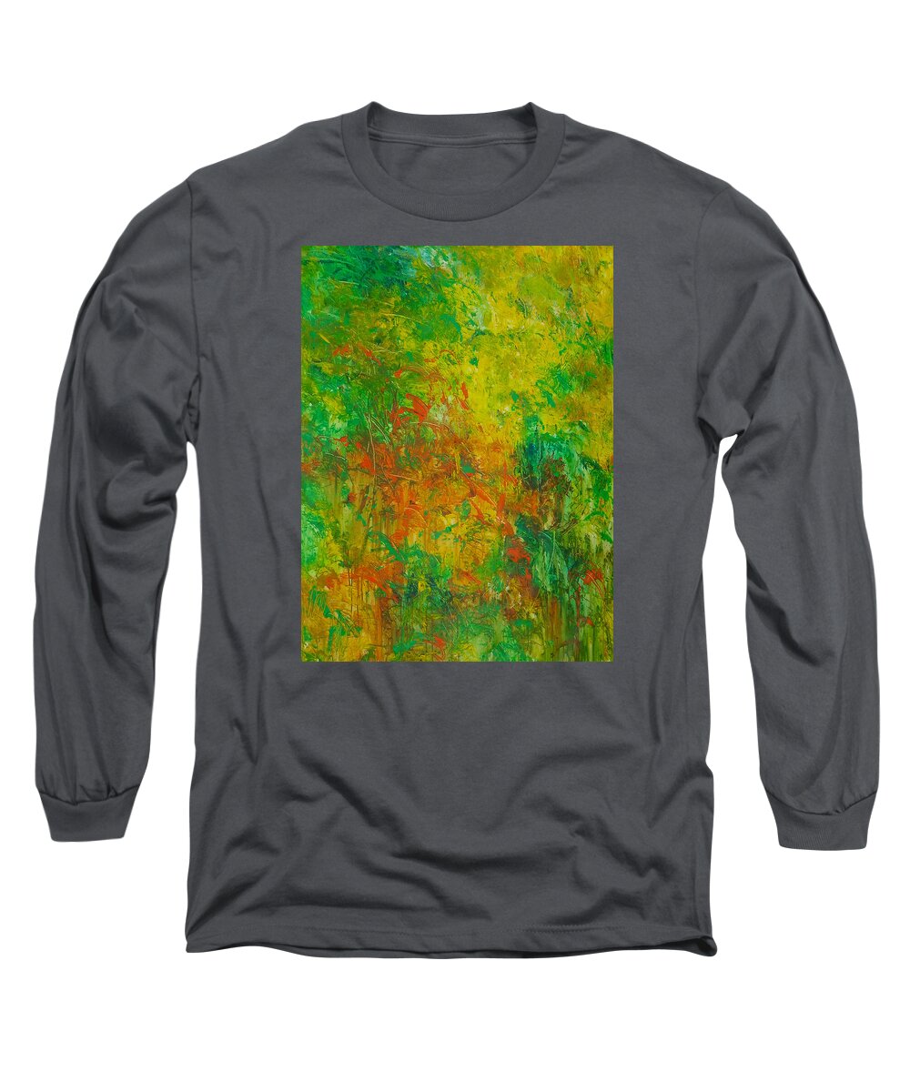 Expressionism Long Sleeve T-Shirt featuring the painting Design60 36x48 #2 by Ron Halfant