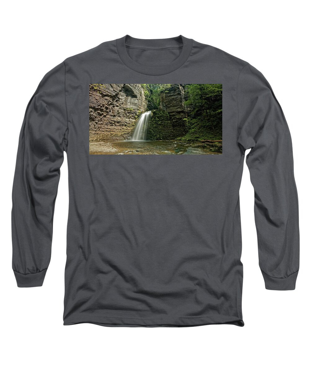 Eagle Cliff Falls Long Sleeve T-Shirt featuring the photograph Eagle Cliff Falls #1 by Doolittle Photography and Art