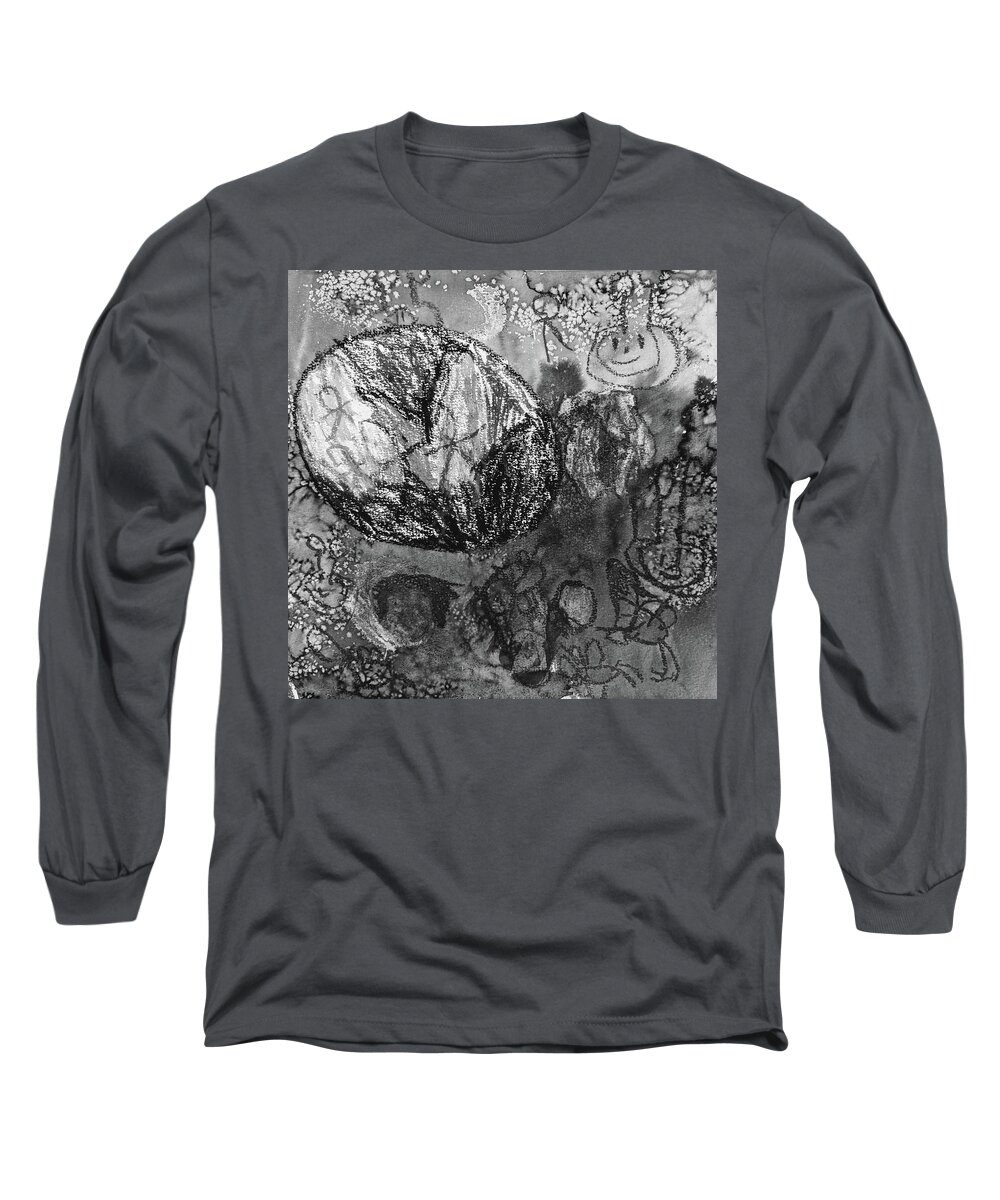  Long Sleeve T-Shirt featuring the painting Family Outer Space by Abigail White