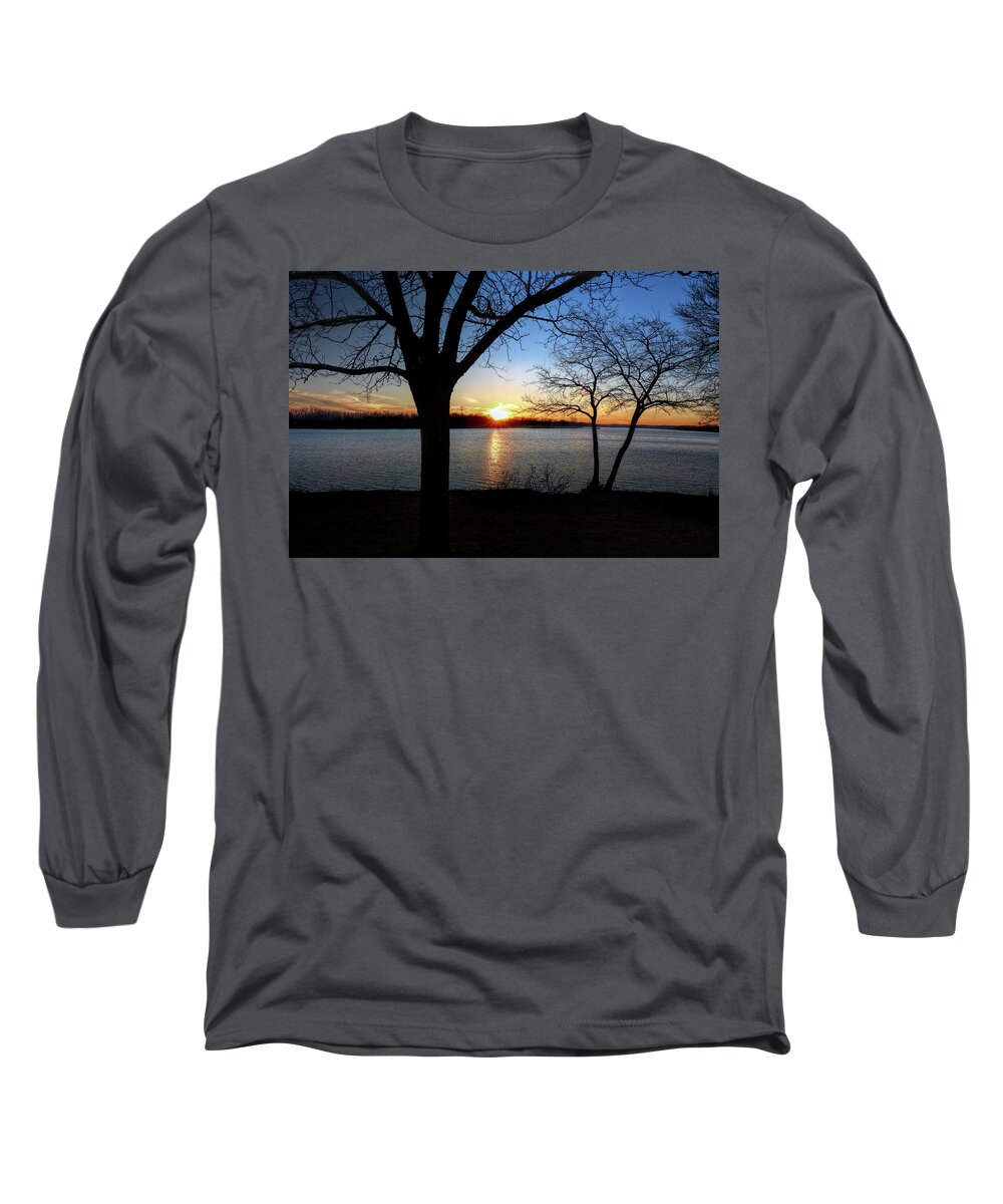 Ford Lake Sunset Long Sleeve T-Shirt featuring the photograph Ford Lake Sunset #1 by Pat Cook