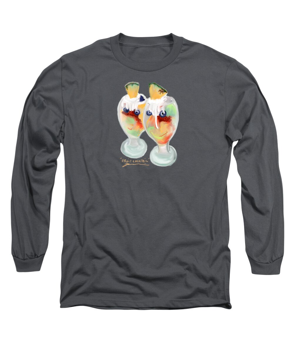 Fruit Long Sleeve T-Shirt featuring the painting Fruit Cocktail #1 by Jean Pacheco Ravinski