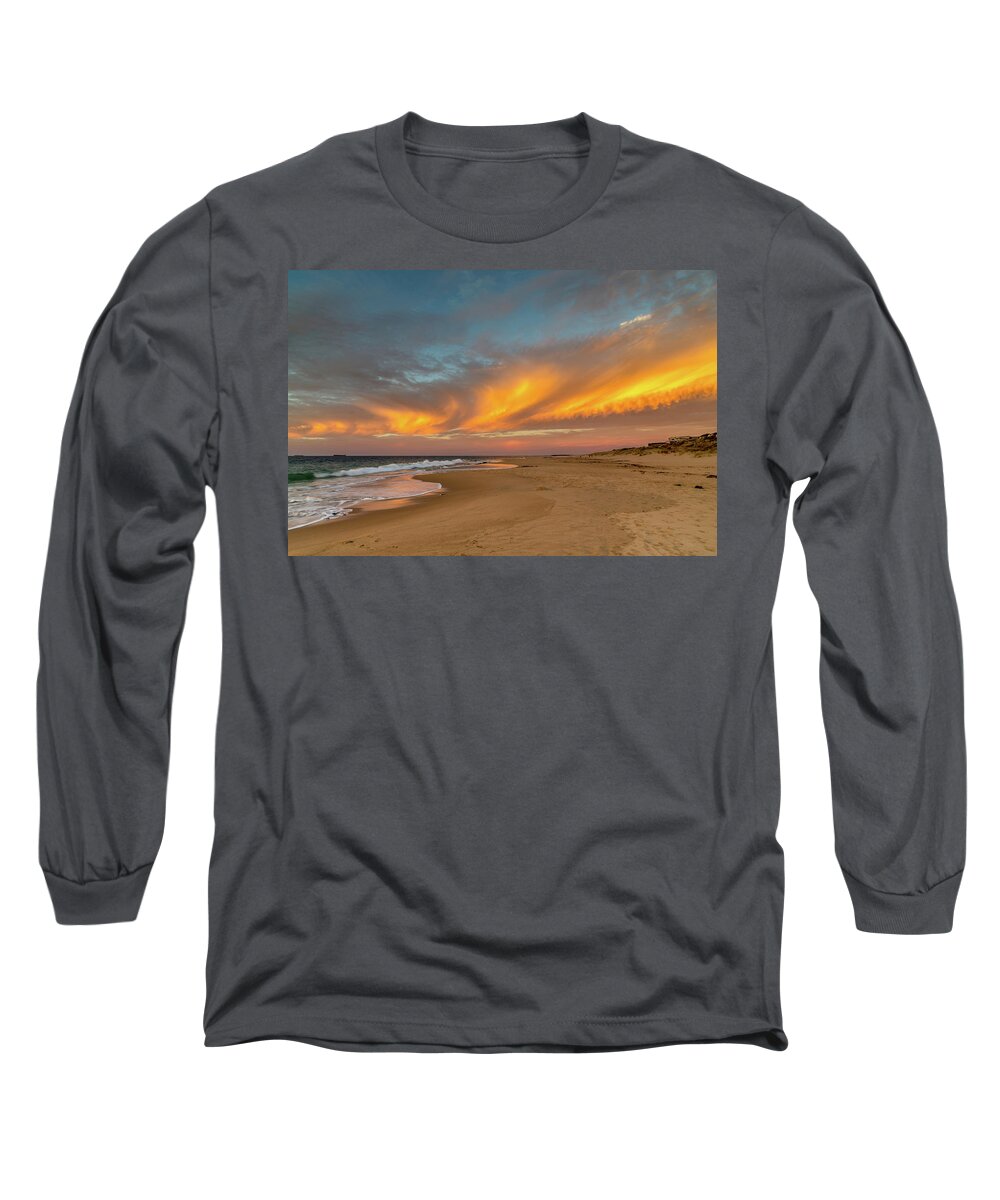 Sunset Long Sleeve T-Shirt featuring the photograph Golden Clouds #1 by Robert Caddy