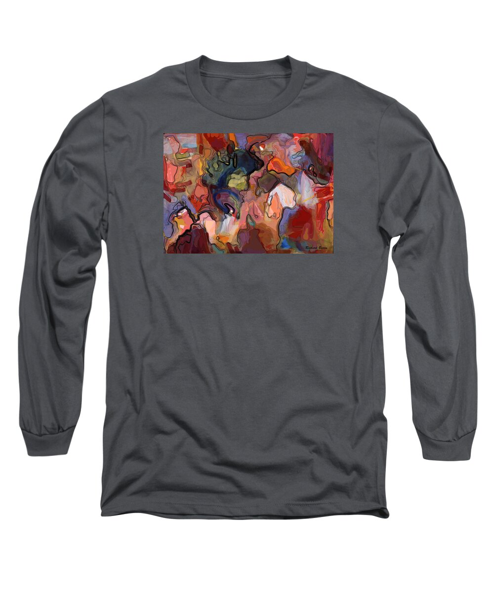 Digital Long Sleeve T-Shirt featuring the painting Hiding From Life Around Me #2 by Richard Baron