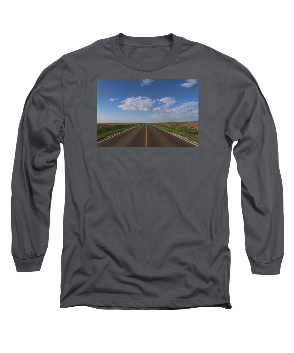 Kansas Long Sleeve T-Shirt featuring the photograph Kansas Road #1 by Suzanne Lorenz