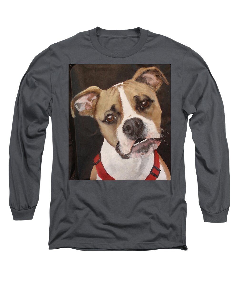 Boxer Long Sleeve T-Shirt featuring the painting Leo #1 by Carol Russell