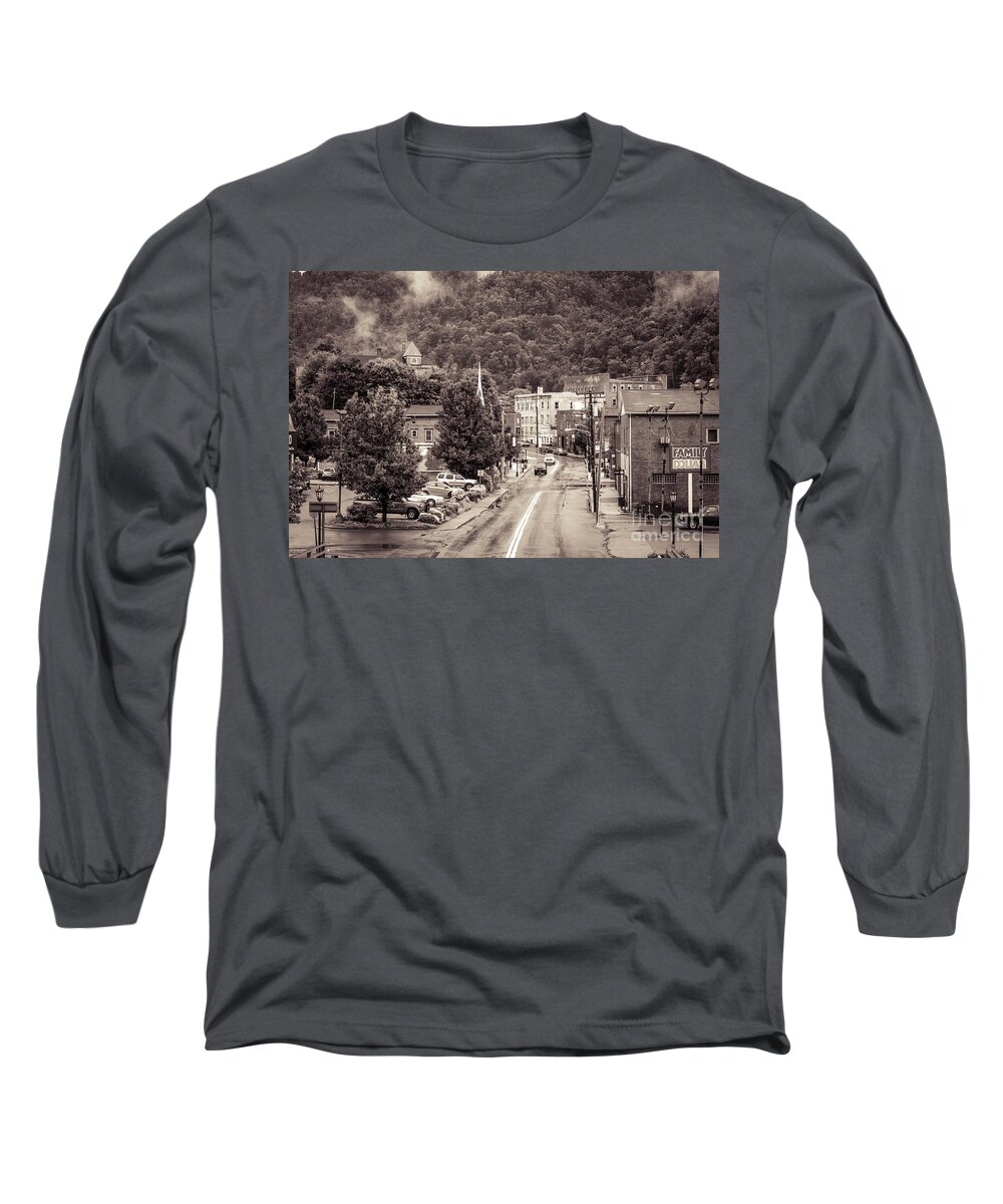 Main Street Long Sleeve T-Shirt featuring the photograph Main Street Webster Springs #1 by Thomas R Fletcher