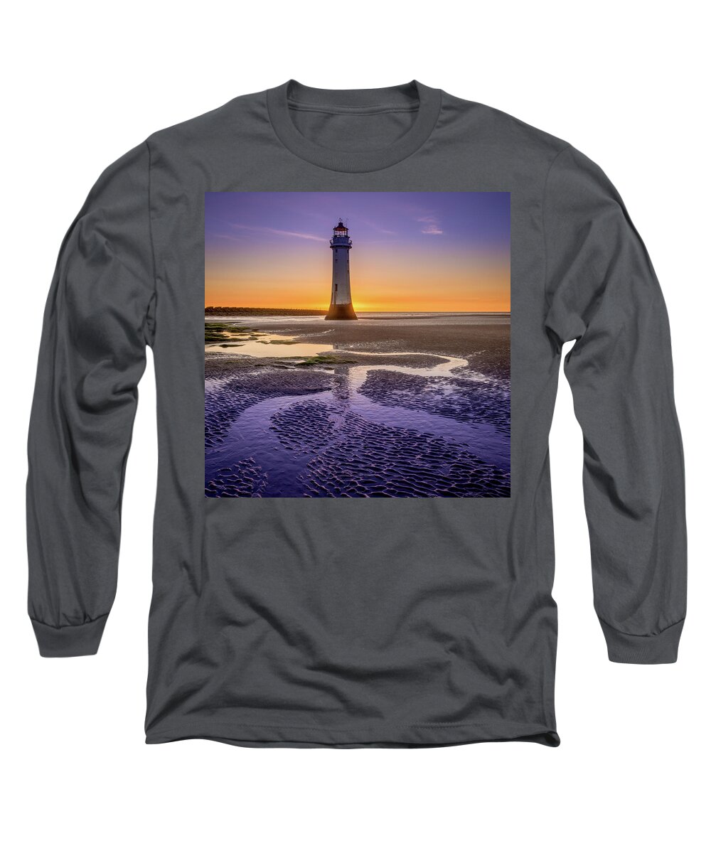 England Long Sleeve T-Shirt featuring the photograph New Brighton Lighthouse #1 by Peter OReilly