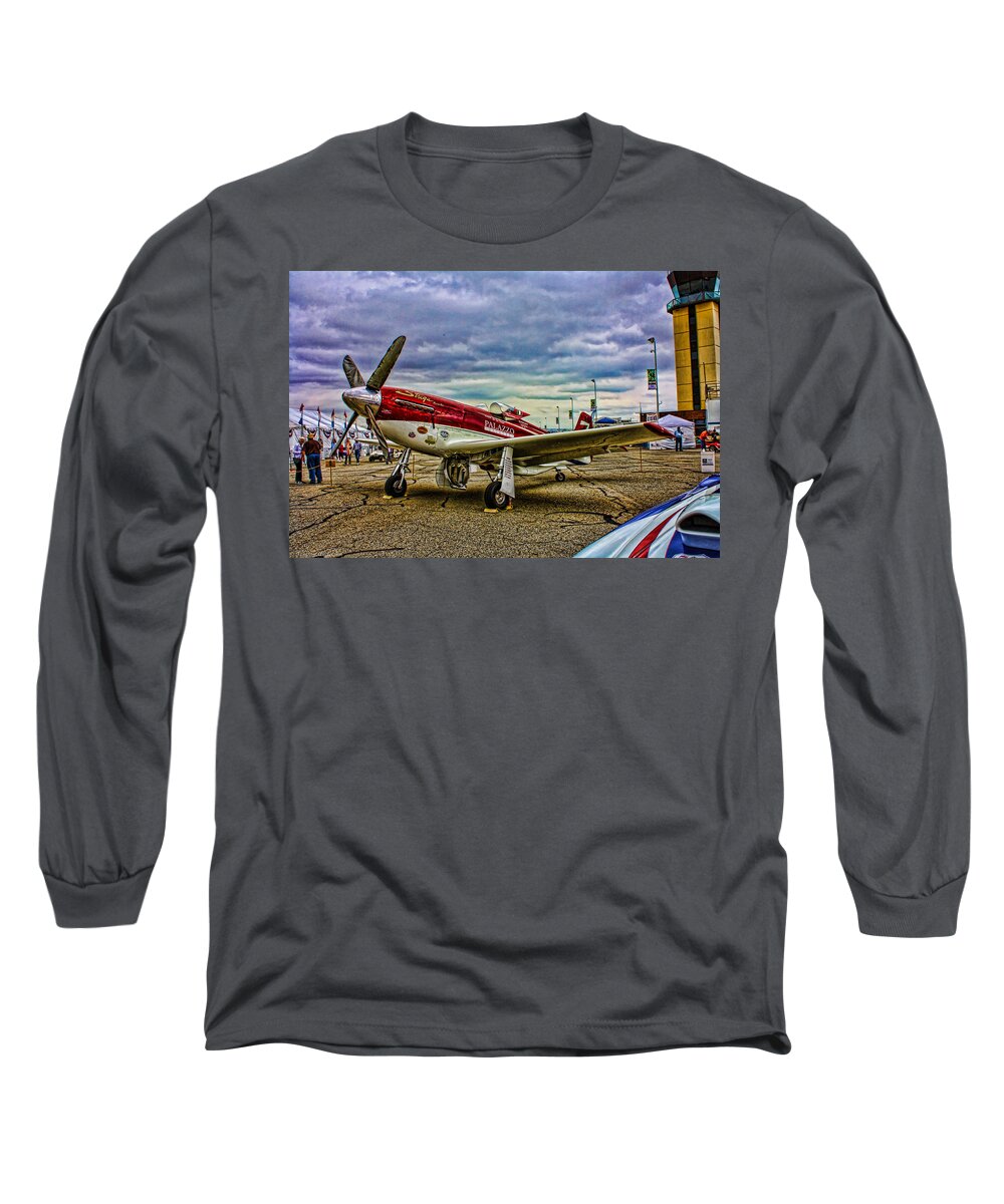North American P-51d Mustang Long Sleeve T-Shirt featuring the photograph P-51D Mustang Unlimited Air Racer Strega #2 by Tommy Anderson