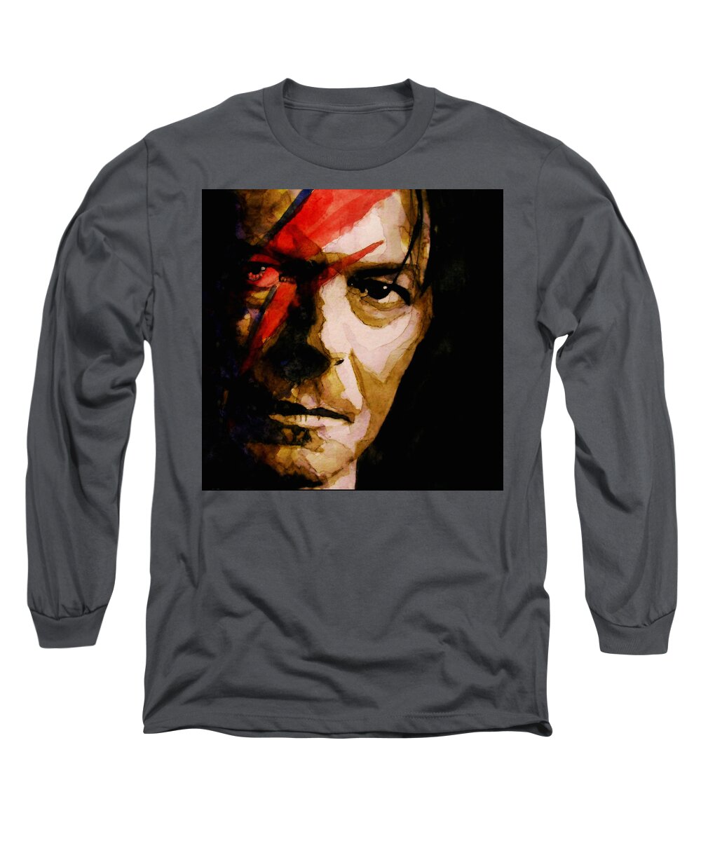 David Bowie Long Sleeve T-Shirt featuring the painting Past and Present #1 by Paul Lovering