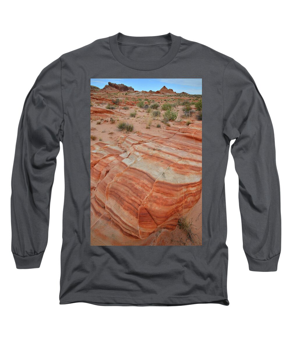 Valley Of Fire State Park Long Sleeve T-Shirt featuring the photograph Sandstone Stripes in Valley of Fire #1 by Ray Mathis