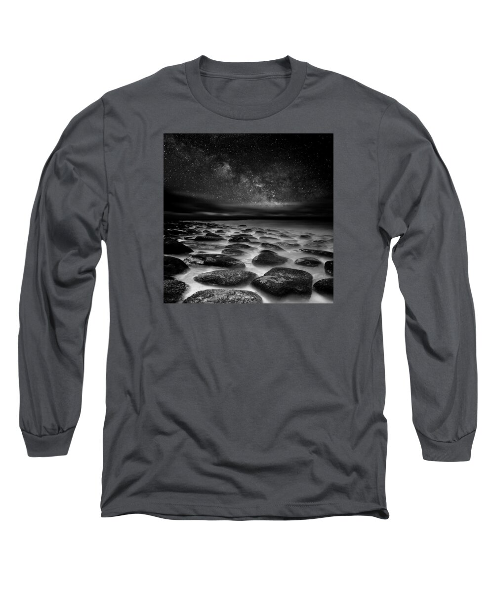 Night Long Sleeve T-Shirt featuring the photograph Sea of Tranquility #1 by Jorge Maia