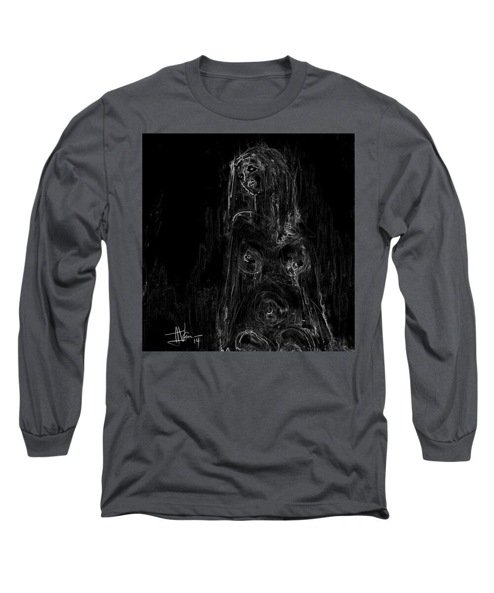 Nude Long Sleeve T-Shirt featuring the painting Seated Nude #1 by Jim Vance