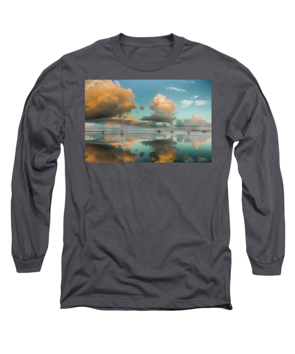 Aqua Waterscapes Long Sleeve T-Shirt featuring the photograph SOUND of SILENCE by Karen Wiles