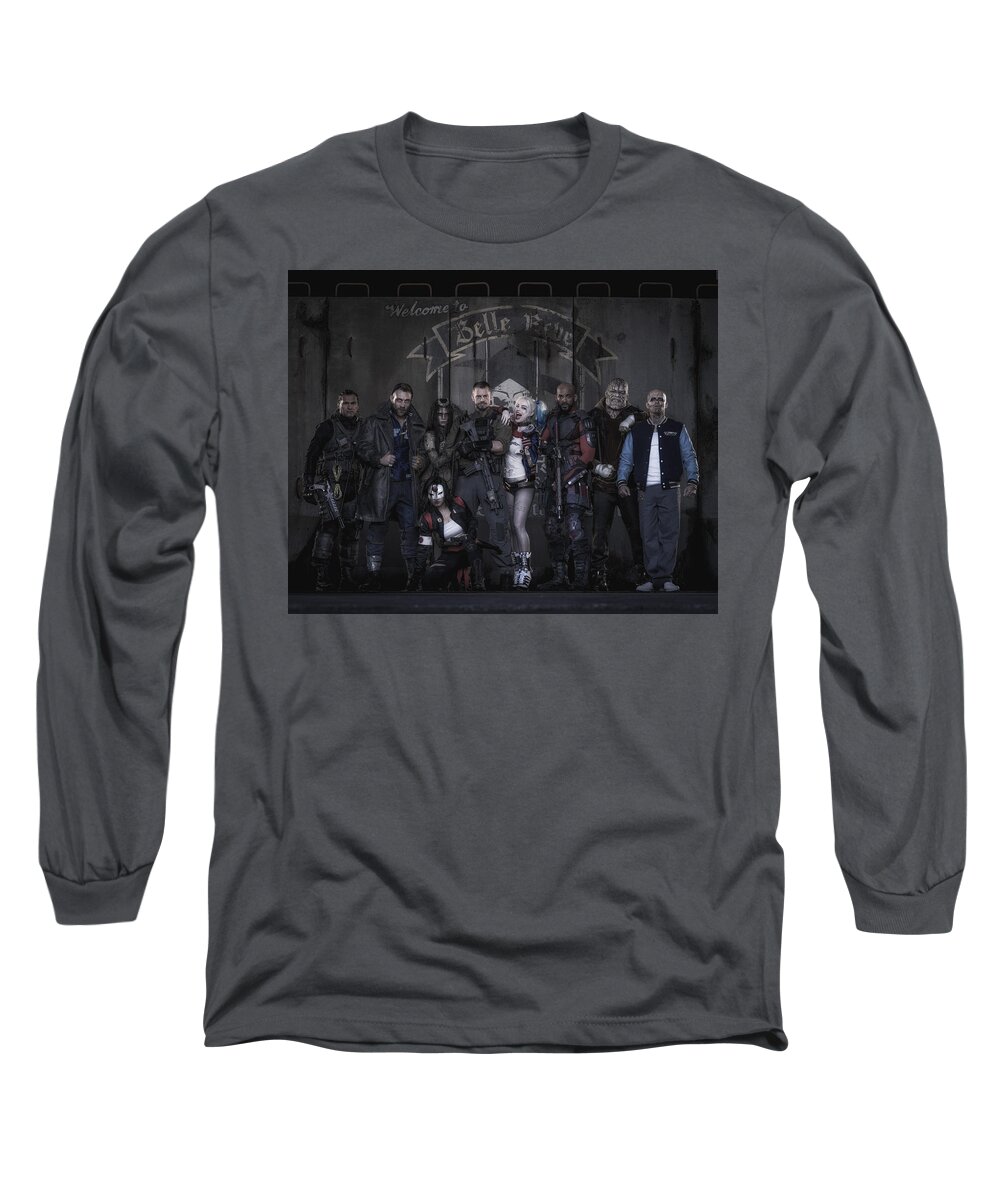 Suicide Squad Long Sleeve T-Shirt featuring the digital art Suicide Squad #1 by Super Lovely