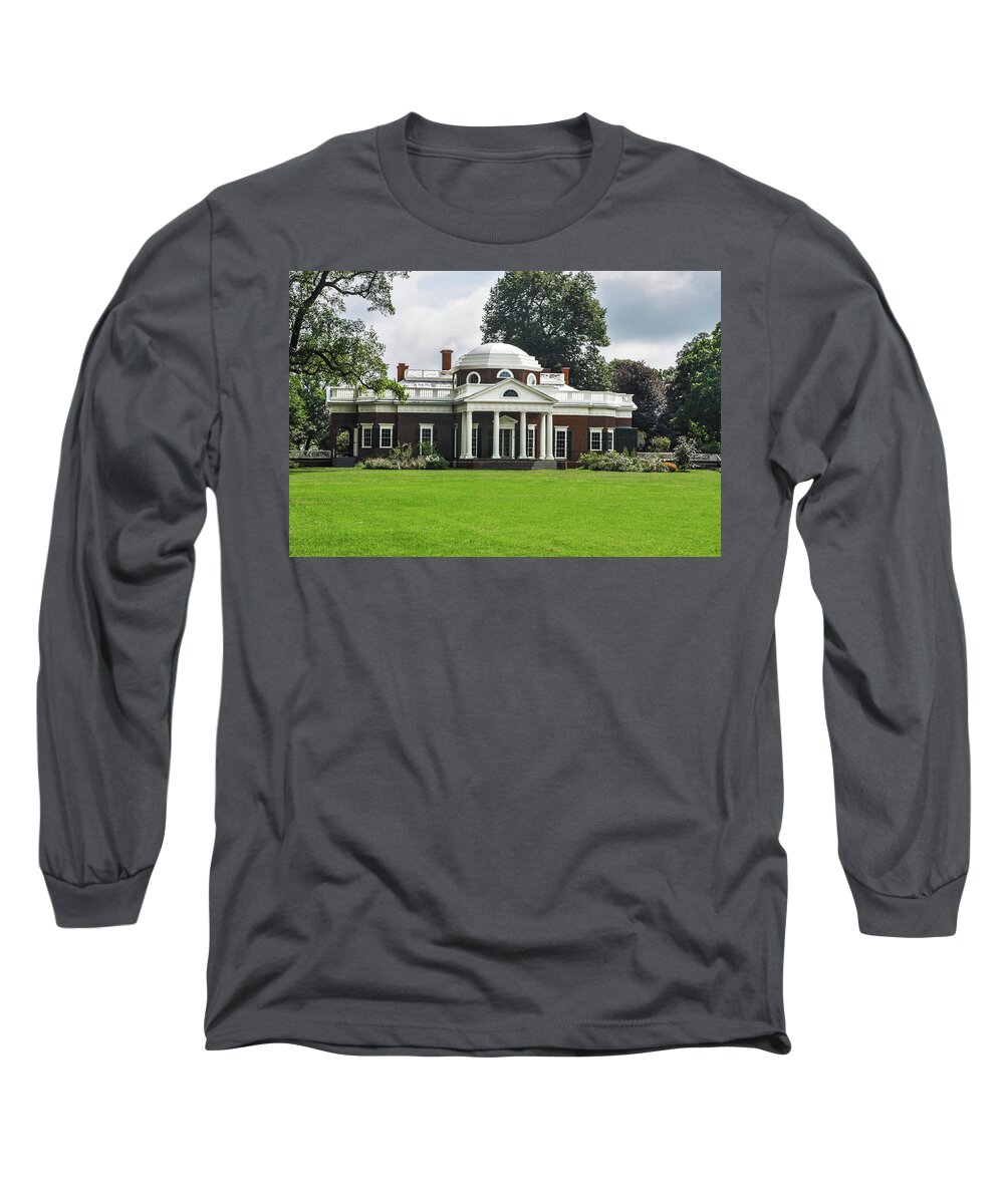 Thomas Long Sleeve T-Shirt featuring the photograph Thomas Jeffersons Monticello #1 by Bill Cannon