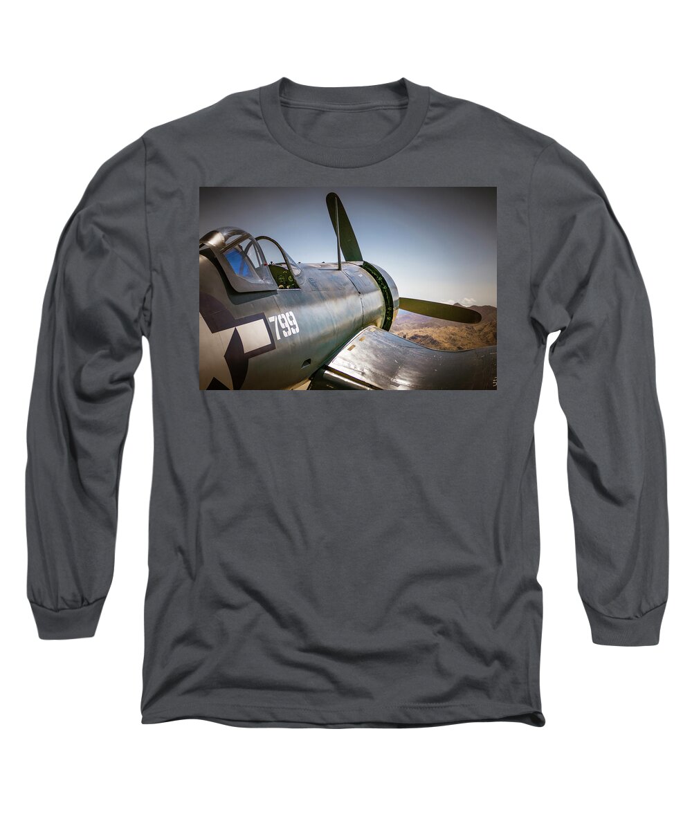 Vought F4u-5 Corsair Long Sleeve T-Shirt featuring the photograph Vought F4u-5 Corsair #1 by Sandra Selle Rodriguez